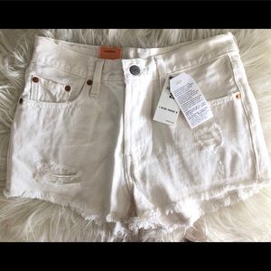 Levi White Denim Shorts